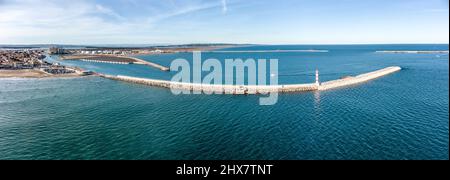 Panorama aérien de Port la Nouvelle Foto Stock