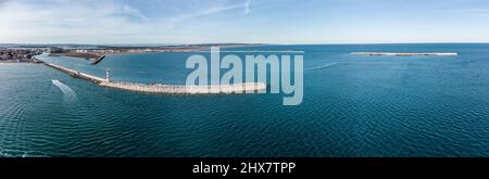 Panorama aérien de Port la Nouvelle Foto Stock