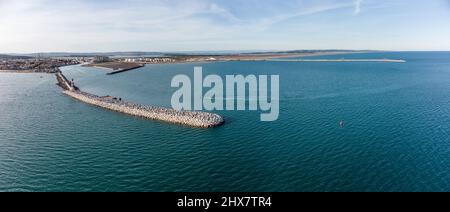 Panorama aérien de Port la Nouvelle Foto Stock