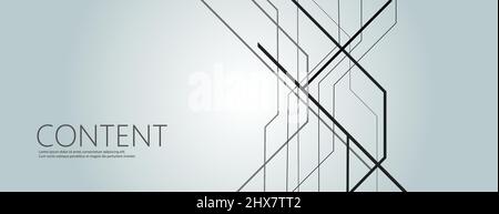 Sovrapposizione astratta e linee geometriche casuali spezzate e modello caotico di incrocio. Illustrazione grafica vettoriale lineare moderna Illustrazione Vettoriale