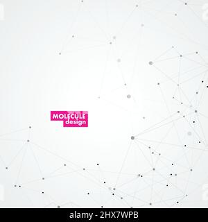Linee e punti di collegamento vettoriale e tecnologia di template astratti Illustrazione Vettoriale