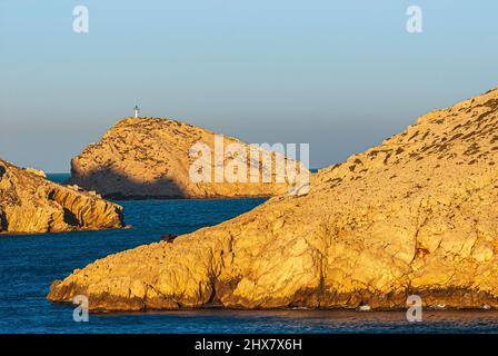 Île Tiboulen-Maire dans l'archipel de Riou, au sud de Marseille, Les Goudes, Francia Bouche du Rône Foto Stock