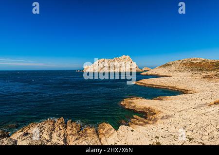 Île Maire dans l'archipel de Riou, au sud de Marseille, Les Goudes, Francia Bouche du Rône Foto Stock