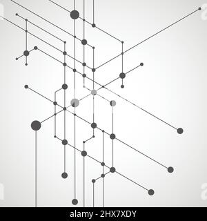 Vettore che collega punti e linee su sfondo bianco Illustrazione Vettoriale