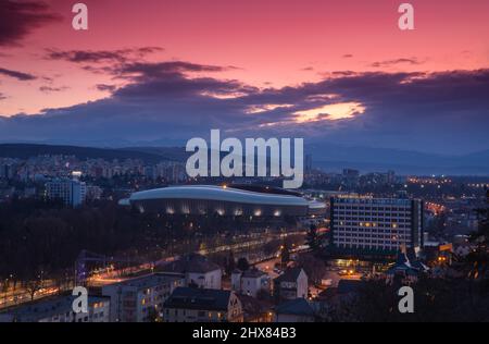 Vista aerea di Cluj Napoca, Romania Foto Stock