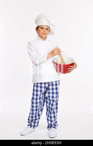 Costume dello chef. 11 anni. Foto Stock