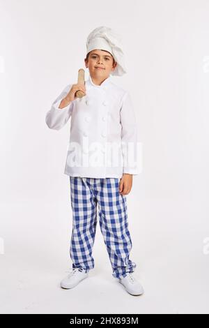 Costume dello chef. 11 anni. Foto Stock