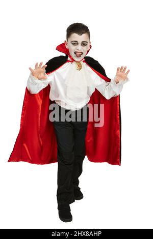Kid/Model vestito come Vampiro per Halloween Foto Stock