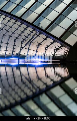 Planetario emisferico, Città delle Arti e delle Scienze (Ciudad de las Artes y las Ciencias), Valencia, Spagna Foto Stock