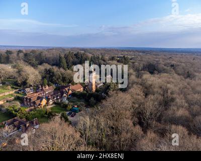 Water Tower presso l'ex Warnham Lodge, Un edificio classificato di grado II a Warnham, Horsham, West Sussex Inghilterra Foto Stock