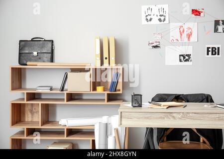 Interno di uffici moderni di agenti FBI Foto Stock