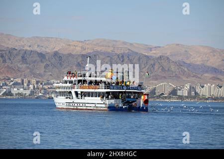 'White Prince crociera ricreativa nel Mar Rosso a Aqaba Foto Stock