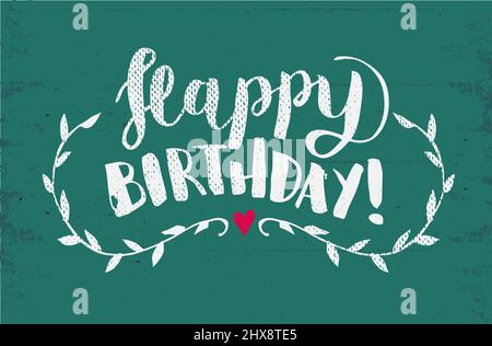 Buon compleanno mano disegnata Calligraphy Pen Brush Vector Illustrazione Vettoriale