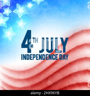 Quarto di luglio, sfondo American Independence Day, illustrazione vettoriale Illustrazione Vettoriale
