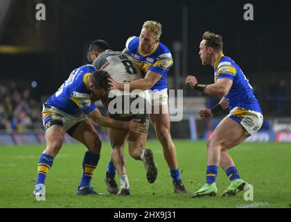 Leeds, Regno Unito. 10th Mar 2022. La partita della lega Ligi Sau Betfred Super League dello Hull FC tra Leeds Rhinos e Hull FC nel 10.03.2022 all'Headingley Stadium di Leeds, Regno Unito Credit: Craig Cresswell/Alamy Live News Foto Stock