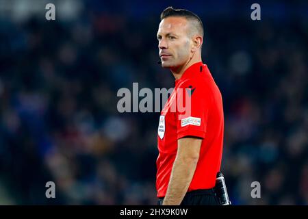 Leicester, Regno Unito. 10th Mar 2022. 10th marzo 2022; il King Power Stadium, Leicester, Leicestershire, Inghilterra; Europa Conference League Football, Leicester City Versus Rennes; Recheree Orel Grinfeeld Credit: Action Plus Sports Images/Alamy Live News Foto Stock