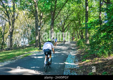 Percorso ciclabile, Riverside Park, New York City, New York, USA Foto Stock