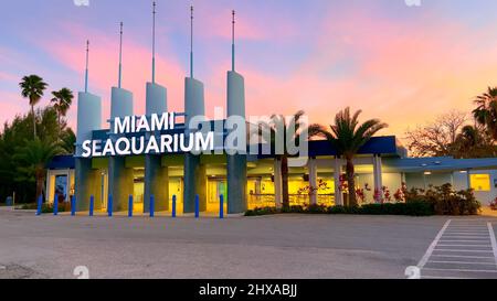 Miami Seaquarium a Key Biscayne - MIAMI, STATI UNITI d'AMERICA - 20 FEBBRAIO 2022 Foto Stock