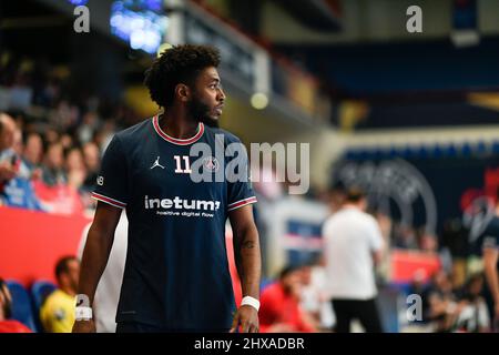 Parigi, Francia. 10th Mar 2022. Benoit Kounkoud del PSG durante la EHF Champions League, partita di pallamano in fase di gruppo tra Paris Saint-Germain (PSG) Handball e Telekom Veszprem (KSE) il 10 marzo 2022 allo stadio Pierre de Coubertin di Parigi, Francia. Credit: Victor Joly/Alamy Live News Credit: Victor Joly/Alamy Live News Foto Stock