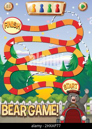 Un'illustrazione di modello di gioco dell'orso della scala del serpente Illustrazione Vettoriale