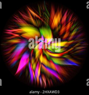 Un rendering 3D di uno sfondo a spirale astratto e colorato Foto Stock