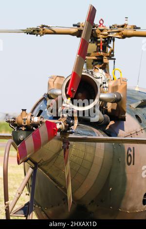 Alouette III elicottero rotore di coda Close-up astratto Foto Stock