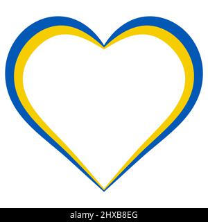 Cuore forma bandiera Ucraina giallo blu cuore amore Ucraina patriottismo Illustrazione Vettoriale