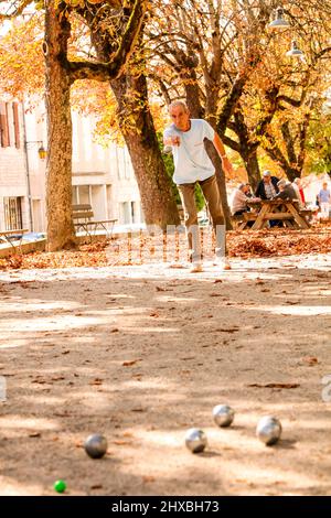 Petanque, Boulevard Jacques Chapou Foto Stock