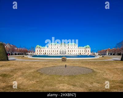 VIENNA, AUSTRIA, 19 FEBBRAIO 2022: Il Palazzo Belvedere Foto Stock