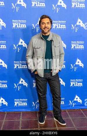 Santa Barbara, Stati Uniti. 10th Mar 2022. Arrivi di tappeti rossi, Javier Bardem. Il Festival Internazionale del Cinema di Santa Barbara del 37th premia Javier Bardem e Nicole Kidman con il Modern Master Award all'Arlington Theatre di Santa Barbara, California, 10 marzo 2022. (Foto di Rod Rolle/Sipa USA) Credit: Sipa USA/Alamy Live News Foto Stock