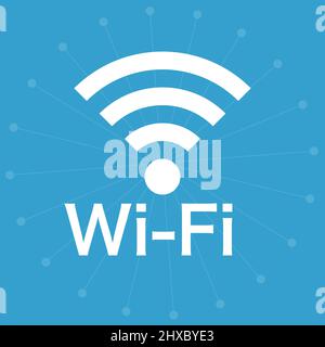 Icona Wi-Fi con un'immagine della connettività Internet. Vettore modificabile. Illustrazione Vettoriale