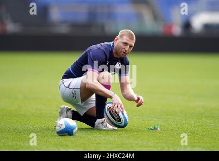 Finn Russell scozzese durante la corsa di un capitano allo Stadio Olimpico di Roma. Data foto: Venerdì 11 marzo 2022. Foto Stock