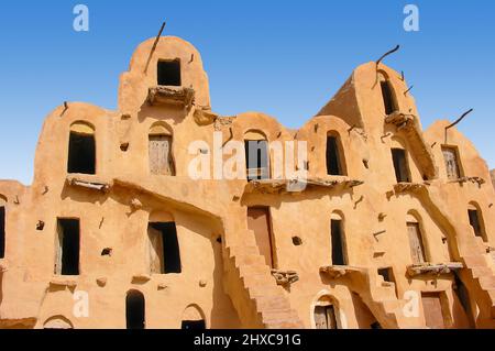 Architettura storica del fango in Tunisia Foto Stock