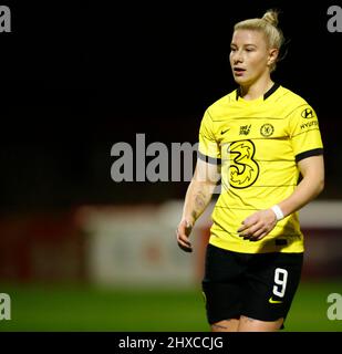 DAGENHAM, INGHILTERRA - MARZO 10: Chelsea Women Bethany Inghilterra durante Barclays fa Women's Super League match tra West Ham United Women e Chelsea Foto Stock