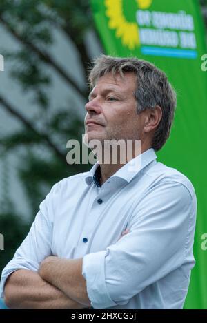 Porträt des Wirtschaftsministri Dr. Robert Habeck in Kiel bei einer Wahlveranstaltung Foto Stock