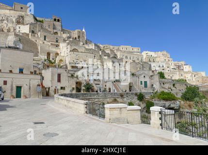 Impressione intorno a Matera nella regione della Basilicata nel Sud Italia Foto Stock