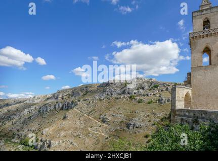 Impressione intorno a Matera nella regione della Basilicata nel Sud Italia Foto Stock