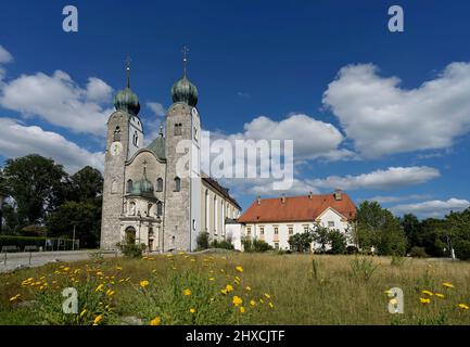 Germania, Baviera, alta Baviera, Chiemgau, Altenmarkt an der Alz, Monastero di Baumburg, Chiesa del Monastero di Santa Margherita Foto Stock