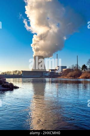 Centrale nucleare Isar 2, Ohu, nei pressi di Landshut, Baviera, Germania, Europa Foto Stock