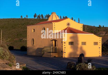 La chiesa al Monumento di Silbo Gomero - il Monumento al Whistle di la Gomera, situato sul Mirador de Igualero, la Gomera, Isole Canarie, Spagna Foto Stock