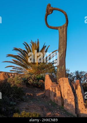 Il Monumento di Silbo Gomero - il Monumento al Whistle di la Gomera, situato sul Mirador de Igualero, la Gomera, Isole Canarie, Spagna Foto Stock