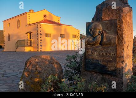 Il Monumento di Silbo Gomero - il Monumento al Whistle di la Gomera, situato sul Mirador de Igualero, la Gomera, Isole Canarie, Spagna Foto Stock