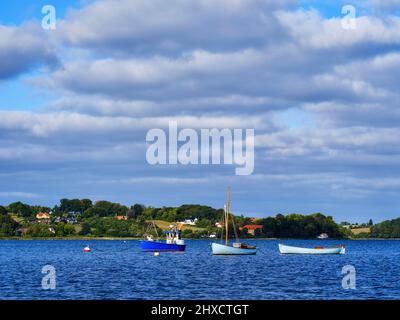 Flensburg Fjord dal lato danese Foto Stock