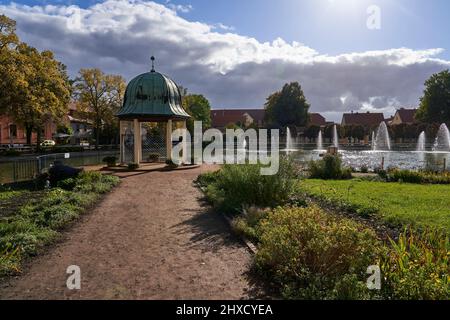 Centro termale storico nella città di Goethe di Bad Lauchstädt, Saalekreis, Sassonia-Anhalt, Germania Foto Stock