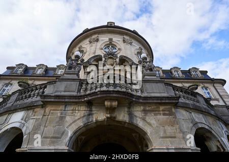 Castello di Craheim e Parco del Castello nei pressi di Wetzhausen, mercato di Stadtlauringen, contea di Schweinfurt, bassa Franconia, Baviera, Germania Foto Stock