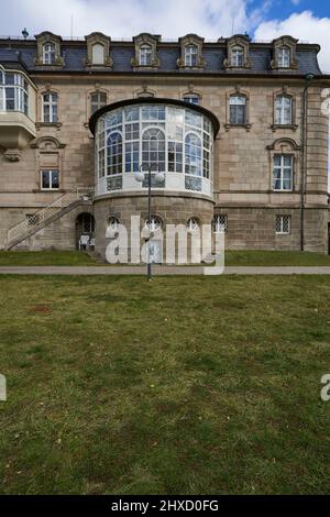 Castello di Craheim e Parco del Castello nei pressi di Wetzhausen, mercato di Stadtlauringen, contea di Schweinfurt, bassa Franconia, Baviera, Germania Foto Stock