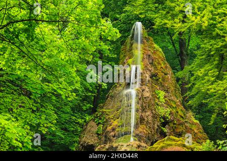 Cascata di Gütersteiner vicino a Bad Urach, Alb Svevo, Baden-Württemberg, Germania Foto Stock