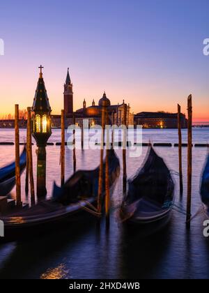 Veduta di San Giorgio con la chiesa di San Giorgio maggiore (Chiesa di San Giorgio maggiore), Venezia Foto Stock