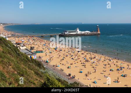 Inghilterra, Dorset, Bournemouth, Bournemouth Beach e Pier Foto Stock