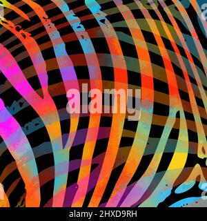 Sfondo di stampa Zebra multicolore. Illustrazione vettoriale. Illustrazione Vettoriale